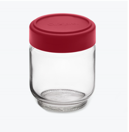 Cuisipro Leak-Proof Glass Jars – 4 pc / Set, 160 ml / 5.4 oz, Red Cuisipro by Kitchen Niche