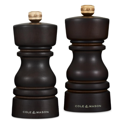 Cole & Mason The London Collection Salt & Pepper Mill Gift Set – Chocolate Wood – 5" / 13 cm by Kitchen Niche