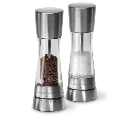 Cole & Mason Derwent Salt & Pepper Mill Gift Set – Stainless Steel – 7.5" / 19 cm by Kitchen Niche