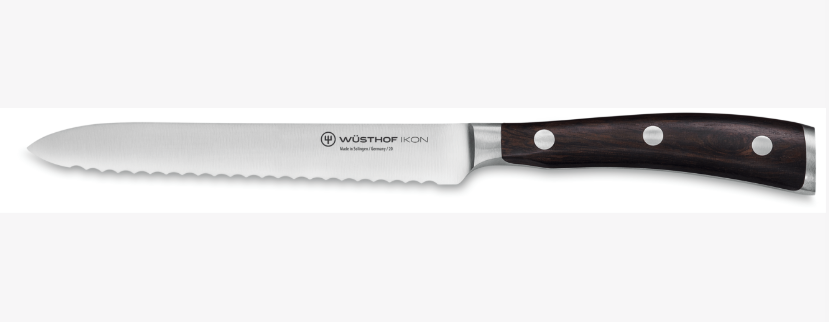 Wüsthof Ikon Serrated Utility Knife – 5" Wusthof by Kitchen Niche