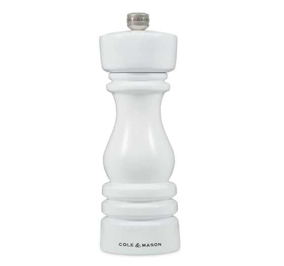 Cole & Mason The London Collection Salt Mill – White Gloss – 7" / 18 cm by Kitchen Niche