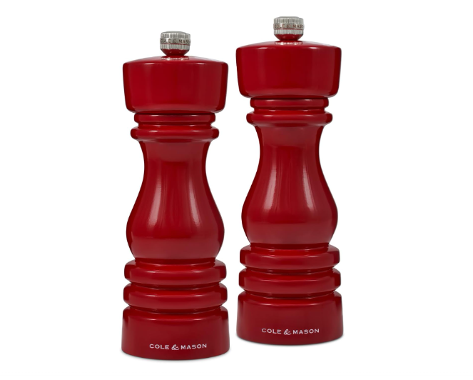 Cole &amp; Mason The London Collection Salt &amp; Pepper Mill Gift Set – Red Gloss – 7" / 18 cm by Kitchen Niche