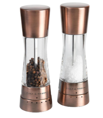 Cole & Mason Derwent Salt & Pepper Mill Gift Set – Copper – 7.5" / 19 cm by Kitchen Niche