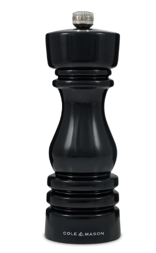 Cole &amp; Mason The London Collection Salt Mill – Black Gloss – 7" / 18 cm by Kitchen Niche