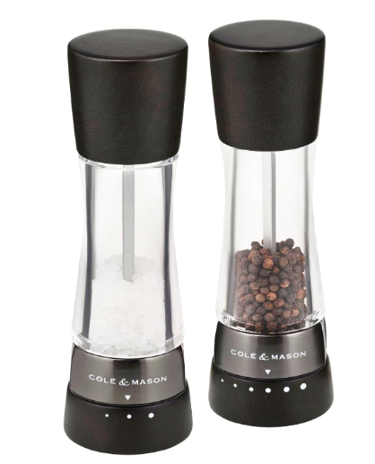 Cole & Mason Derwent Salt & Pepper Mill Gift Set – Black Wood – 7.5" / 19 cm by Kitchen Niche