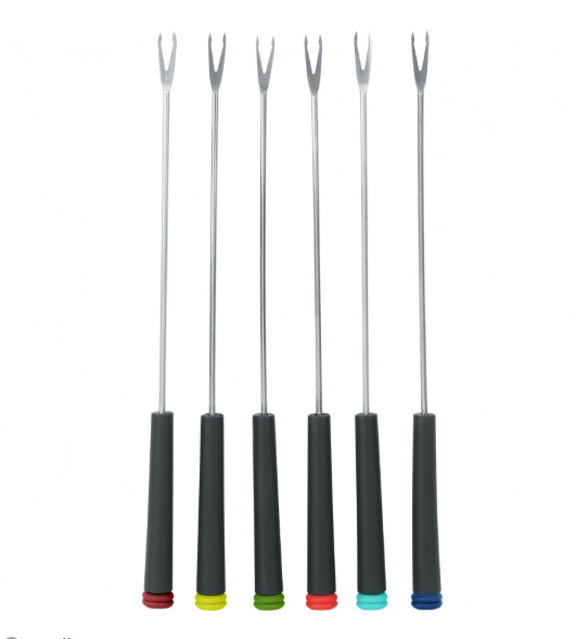 Trudeau Fondue Forks – Set of 6 – Charcoal Handles Trudeau by Kitchen Niche