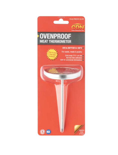 CDN Glow Ovenproof Meat Thermometer - Silver