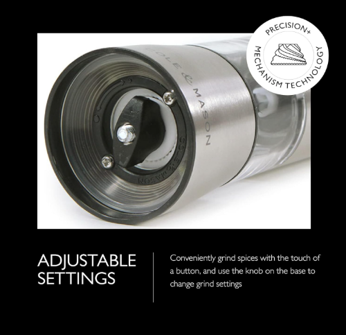 Cole & Mason Hampstead Electric Salt Mill, 21.5 cm / 8.5" by Kitchen Niche