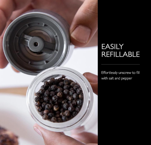 Cole & Mason Lincoln Duo Salt & Pepper Mill – White / Grey – 7.5" / 19 cm by Kitchen Niche