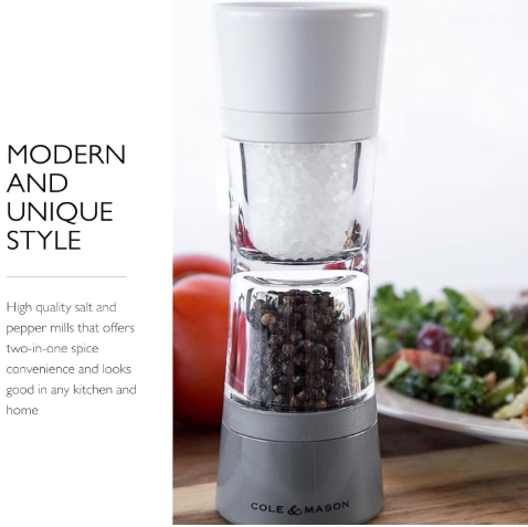 Cole & Mason Lincoln Duo Salt & Pepper Mill – White / Grey – 7.5" / 19 cm by Kitchen Niche