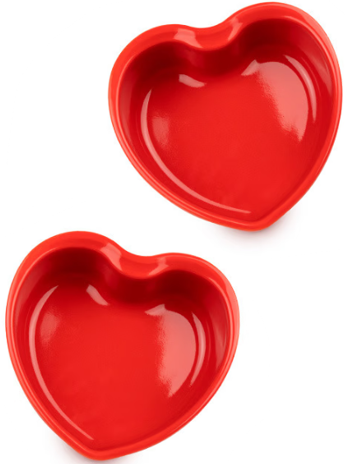 Peugeot Ceramic Heart Dishes Red – Set of 2 Pans