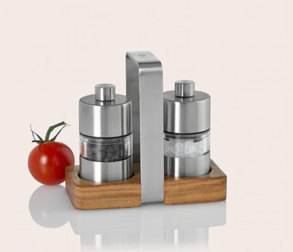 AdHoc Classic MiniMill Pepper / Salt Mill – Stainless Steel – 2.4" / 6.2 cm