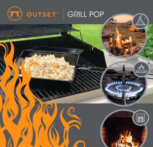 Outset Grill Popcorn Popper Tray – BBQ Popcorn Maker with Lid