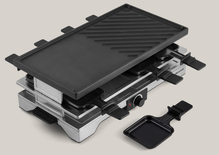 Swissmar Verso 8-Person Raclette Grill – Cast Iron Plate