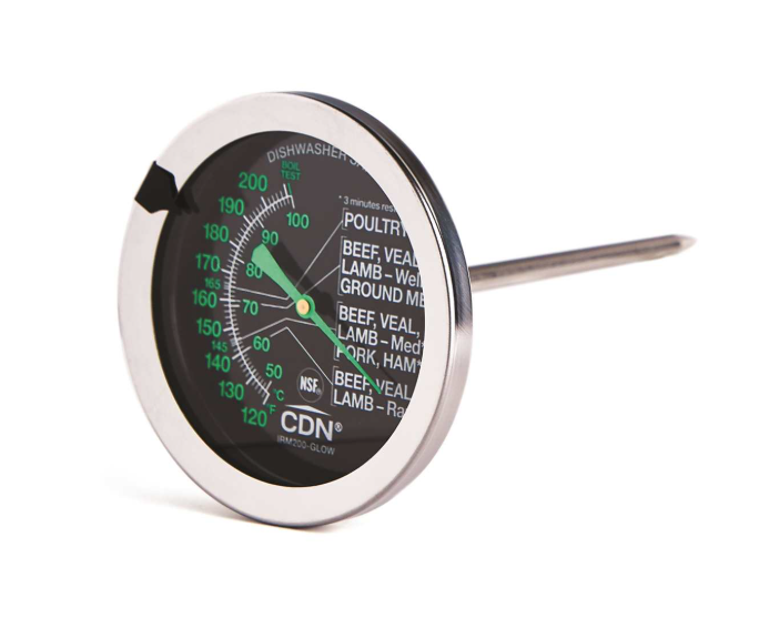 CDN Glow Ovenproof Meat Thermometer - Silver