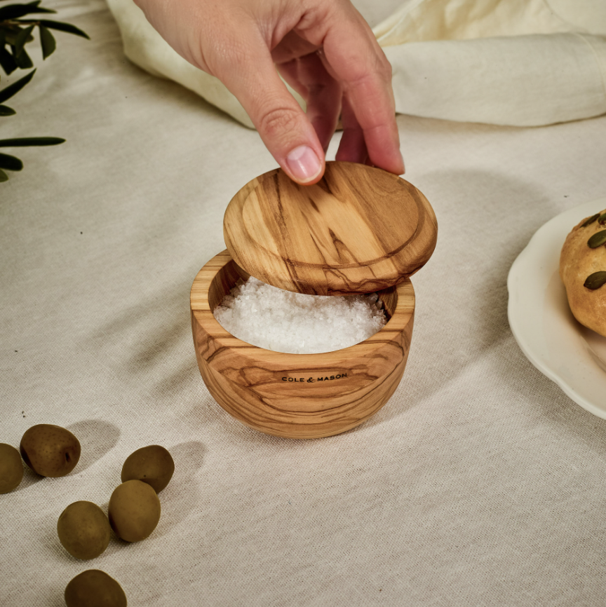 Cole & Mason Portobello Olive Wood Salt Pot
