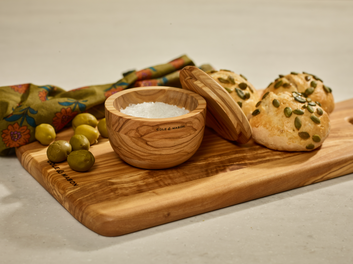 Cole & Mason Portobello Olive Wood Salt Pot
