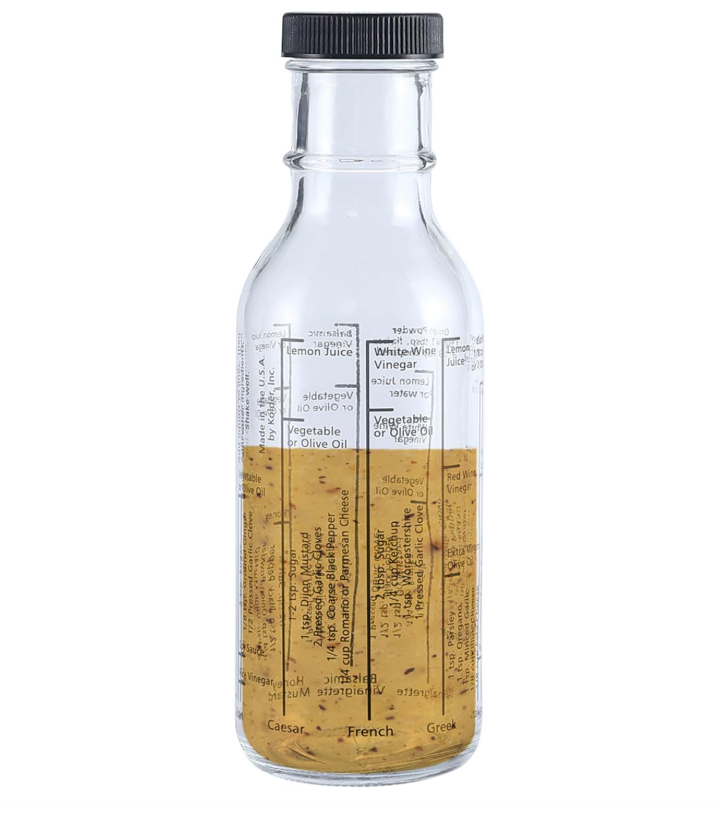 Fox Run Glass Salad Dressing Shaker Bottle