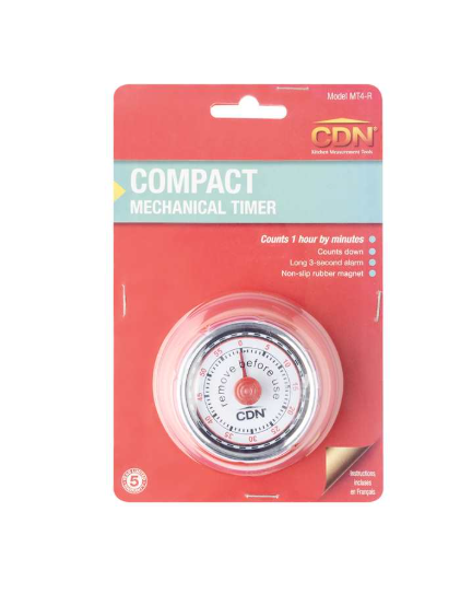 CDN Compact Mechanical Timer - Red