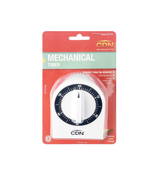 CDN Mechanical Kitchen Timer - White