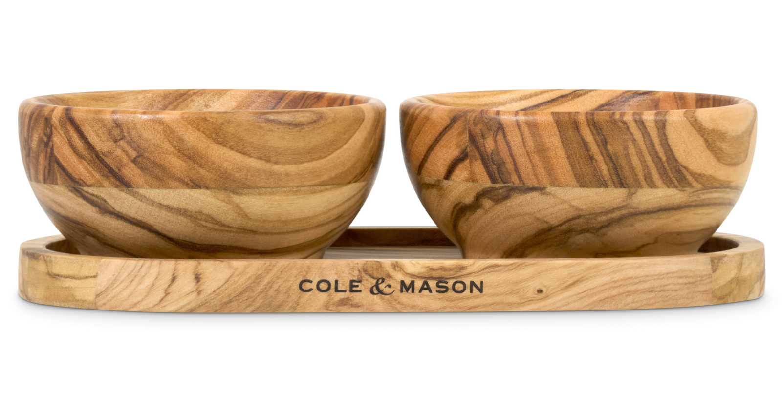 Cole & Mason Portobello Olive Wood Salt & Pepper Pinch Pots