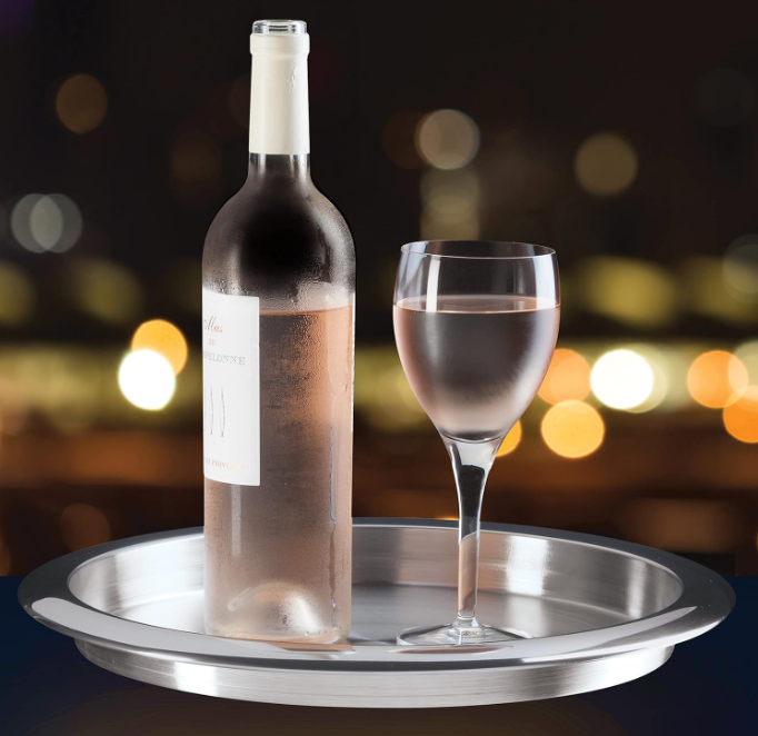 Oggi Serving Tray – Stainless Steel – 14" Ø