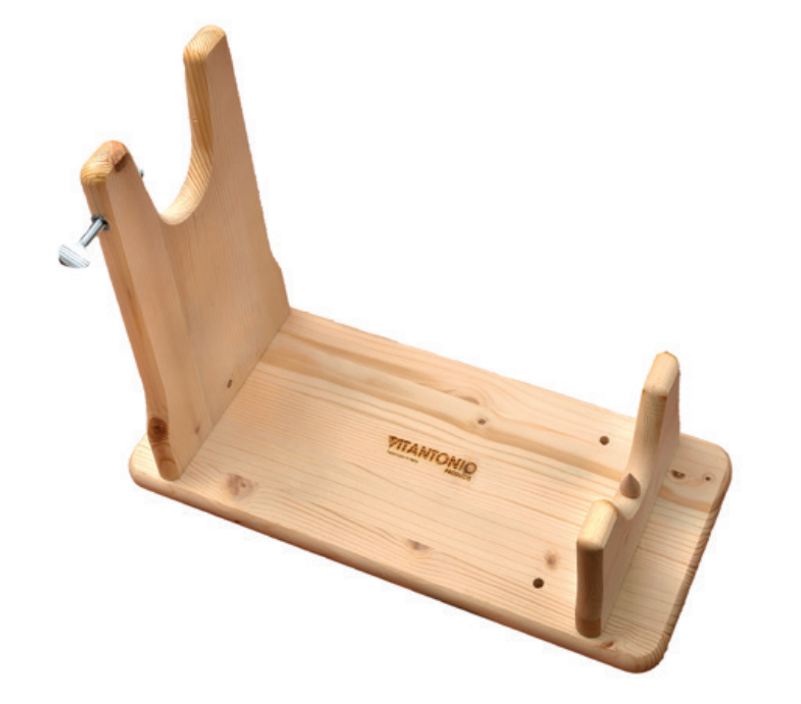 Vitantonio Beech Wood Meat Holder for Cutting Prosciutto – 42x19cm