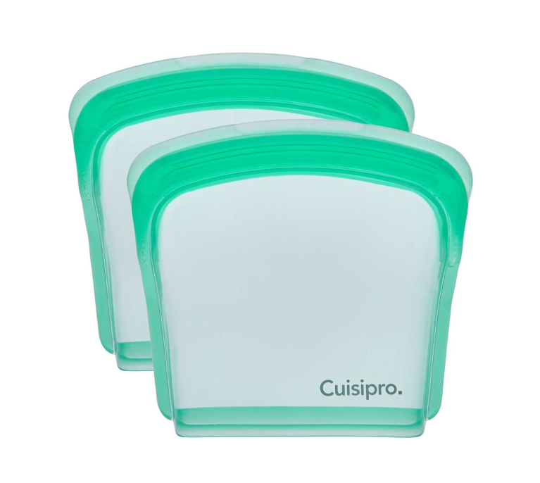 Cuisipro Reusable Bags – 2pc – 5.25" x 4.75" / 13.3 x 12 cm – 200 ml – Green Cuisipro by Kitchen Niche