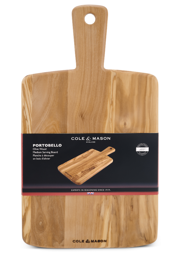 Cole & Mason Portobello Olive Wood Serving Board Medium – 46 x 27 cm