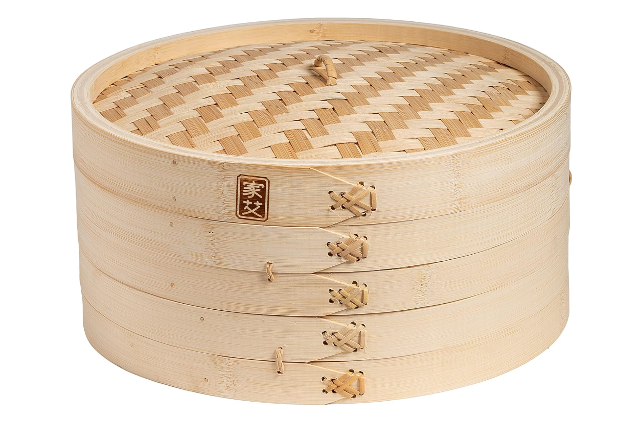 Joyce Chen 2-Tier Bamboo Steamer Baskets, 12-Inch
