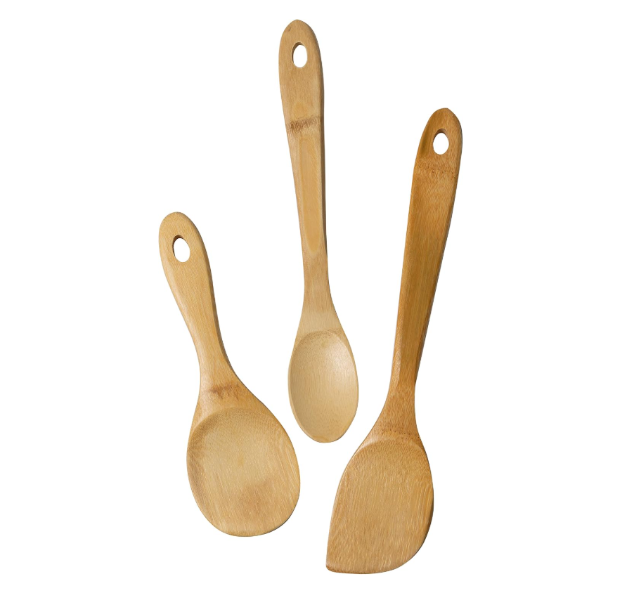 Joyce Chen Burnished Bamboo Wok Utensils – 3-Piece Stir Fry Set