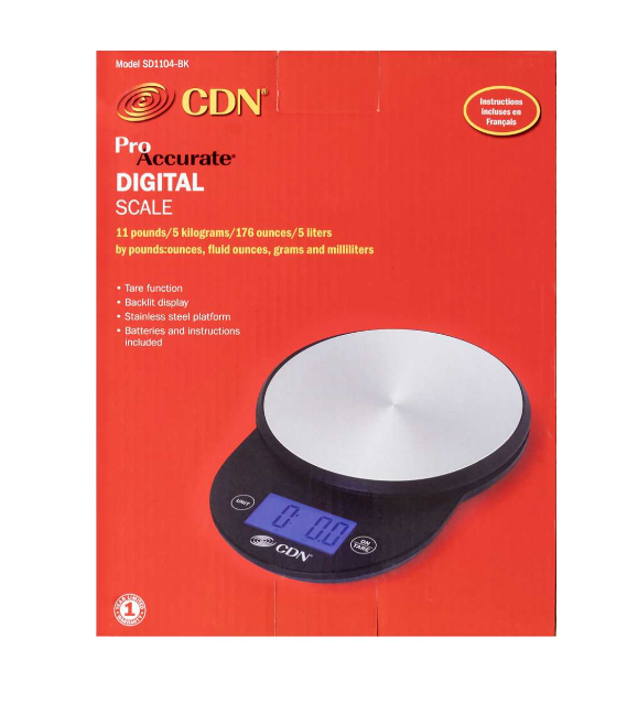 CDN ProAccurate Digital Kitchen Scale - Black