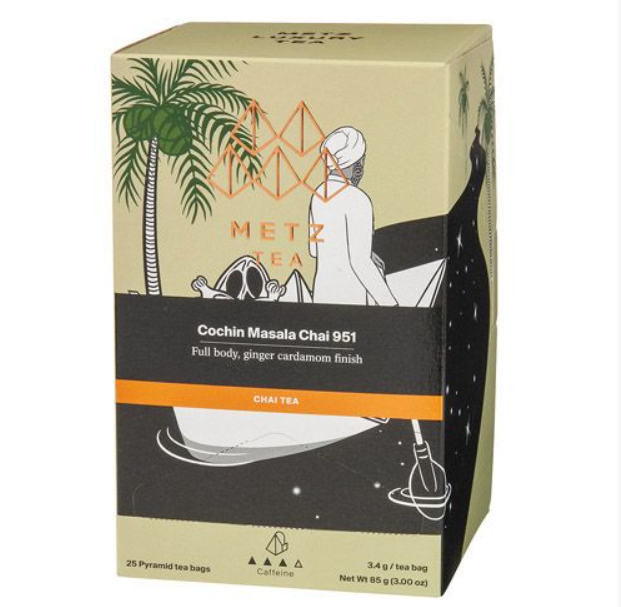 Metropolitan Tea Metz Cochin Masala Chai Tea – Box of 25 Teabags