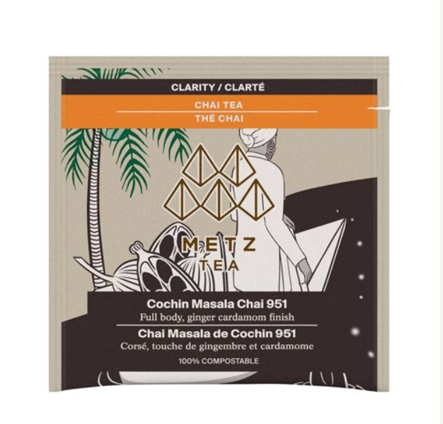 Metropolitan Tea Metz Cochin Masala Chai Tea – Box of 25 Teabags