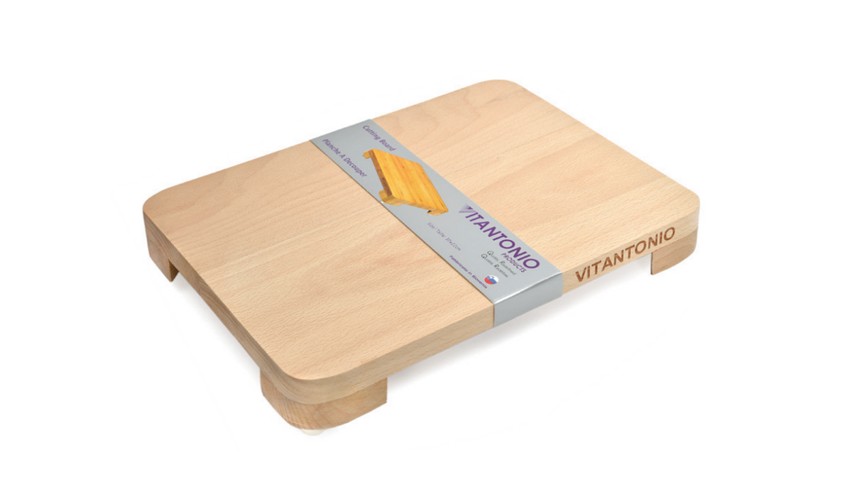 Vitantonio Beech Wood Footed Cutting Board – 40x24cm