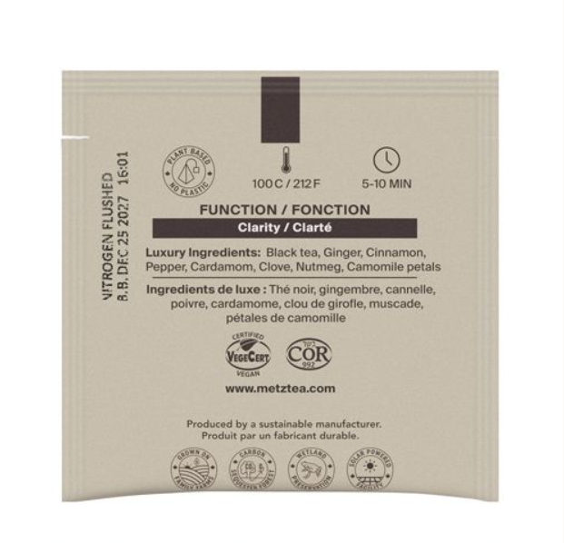 Metropolitan Tea Metz Cochin Masala Chai Tea – Box of 25 Teabags