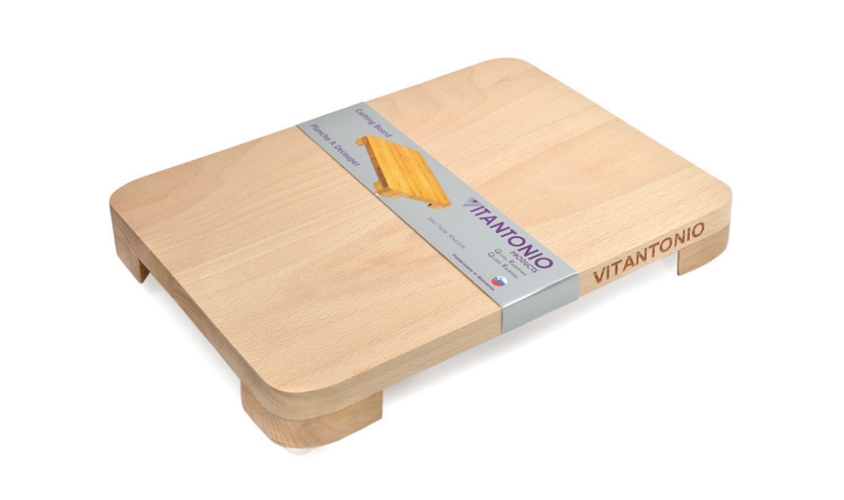 Vitantonio Beech Wood Footed Cutting Board – 50x26cm