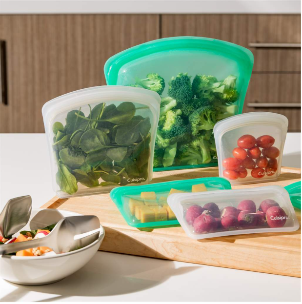 Cuisipro Reusable Bags – 10" x 9" / 25 x 23.3 cm – 2000 ml / 67.5 oz – Green Cuisipro by Kitchen Niche