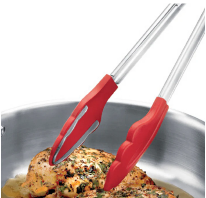 Cuisipro Tongs with Teeth – 12" / 30.5 cm – Silicone Red Cuisipro by Kitchen Niche