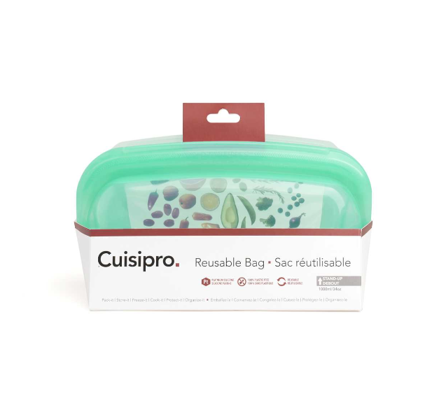 Cuisipro Reusable Stand-Up Bags – 1000 ml – Green Cuisipro by Kitchen Niche