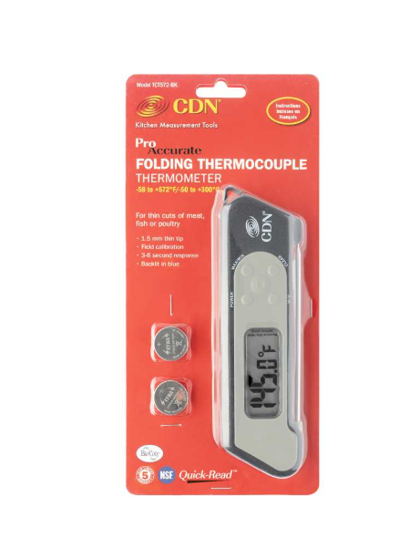 CDN Folding Thermocouple Thermometer - Black