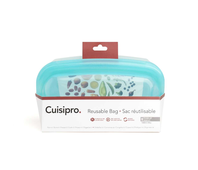 Cuisipro Reusable Stand-Up Bags – 1000 ml – Aqua Cuisipro by Kitchen Niche