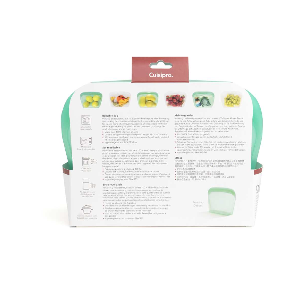 Cuisipro Reusable Bags – Stand-Up, 1300ml – Green Cuisipro by Kitchen Niche