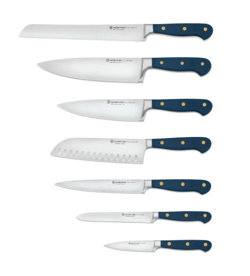 Wüsthof Classic Wild Blueberry Designer White Knife Block Set – 8-pcs. Wusthof by Kitchen Niche