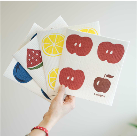 Cuisipro Reusable Eco Cleaning Cloth – Small 20 x 17 x 0.2 cm / 7.87 x 6.7" – Apple Cuisipro by Kitchen Niche