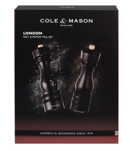 Cole & Mason The London Collection Salt & Pepper Mill Gift Set – Chocolate Wood – 8.5" / 22 cm by Kitchen Niche
