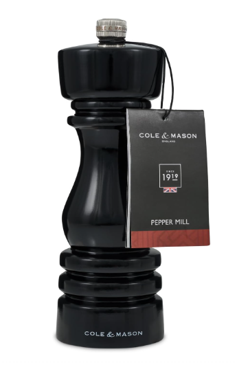 Cole & Mason The London Collection Salt Mill – Black Gloss – 7" / 18 cm by Kitchen Niche