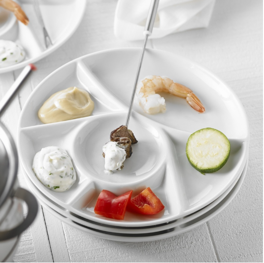 Trudeau Fondue Plates – Round – Set of 4 Trudeau by Kitchen Niche