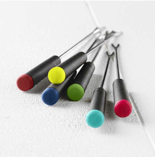 Trudeau Fondue Forks – Set of 6 – Charcoal Handles Trudeau by Kitchen Niche