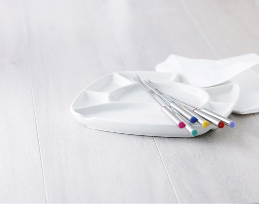 Trudeau Set of 6 Color Coded Fondue Forks Trudeau by Kitchen Niche